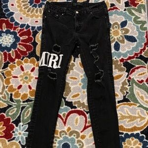 AMIRI Black Distressed Jeans